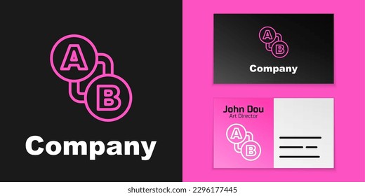 Pink line Route location icon isolated on black background. Map pointer sign. Concept of path or road. GPS navigator. Logo design template element. Vector