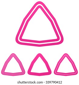 Pink line triangle logo icon design set
