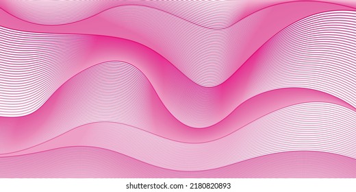 Pink line wave and white background