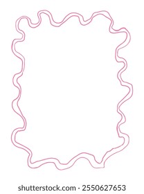 A pink line with a white background. The line is drawn in a way that it looks like a ribbon