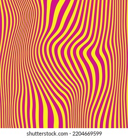 Fondo de onda abstracta de línea rosa y línea amarilla