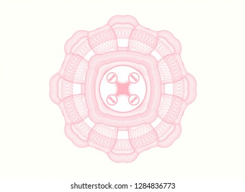 Pink linear rosette with air drone icon inside