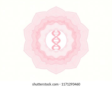 Pink linear rosette with dna icon inside