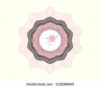 Pink linear rosette with fertilization icon inside