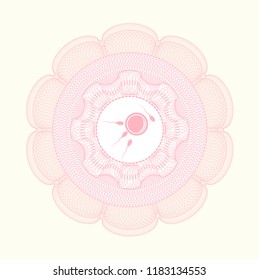 Pink linear rosette with fertilization icon inside