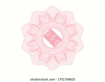 Pink linear rosette with football field icon inside
