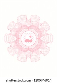 Pink linear rosette with picture icon inside