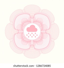 Pink linear rosette with rain icon inside