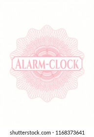 Pink linear rosette with text Alarm-clock inside