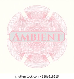 Pink linear rosette with text Ambient inside