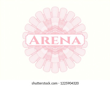 Pink linear rosette with text Arena inside