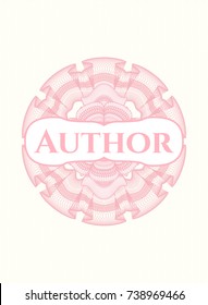 Pink linear rosette with text Author inside