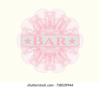Pink linear rosette with text Bar inside