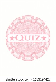 Pink linear rosette with text Quiz inside