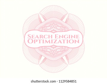 Pink linear rosette with text Search Engine Optimization inside