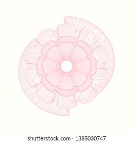 Pink linear rosette. Vector Illustration. Detailed.