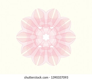 Pink linear rosette. Vector Illustration. Detailed.