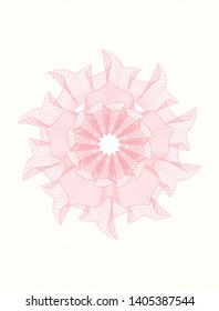 Pink linear rosette. Vector Illustration. Detailed.