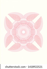 Pink linear rosette. Vector Illustration. Detailed.