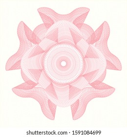 Pink linear rosette. Vector Illustration. Detailed.