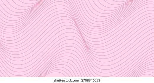 Curvas de onda de fondo de líneas rosadas con gradiente suave abstracto Bueno