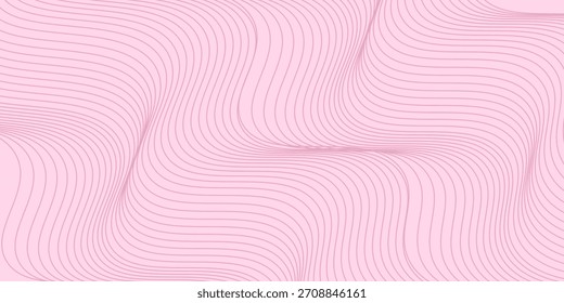 Líneas rosadas Curvas de onda de fondo con gradiente suave Abstracto Buen arte simple