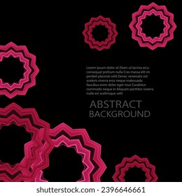 Pink lines in the form of a frame, design element on a black abstract background