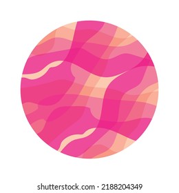 Pink Lines Pattern Circle Frame Abstract Background. Isolated. Vector