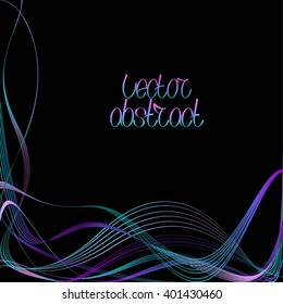 Pink Lines and Turquoise Waves. Vector Illustration