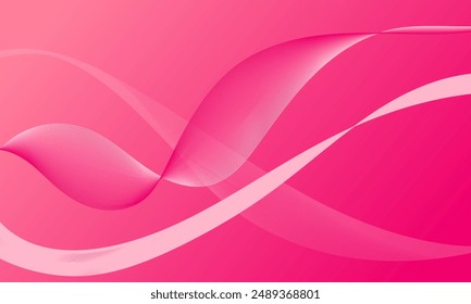 líneas rosas ondean curvas con fondo abstracto de degradado suave