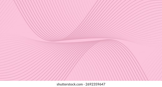 curvas de onda de linhas rosa com plano de fundo abstrato gradiente suave