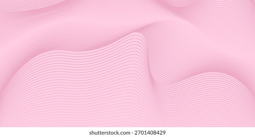Curvas de onda de líneas rosadas con fondo abstracto de gradiente suave