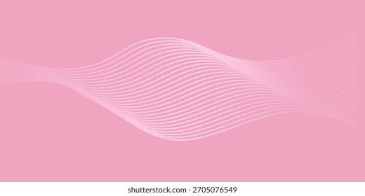 pink lines wave curves with smooth gradient abstract background