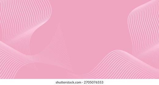 pink lines wave curves with smooth gradient abstract background