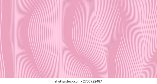 pink lines wave curves with smooth gradient abstract background