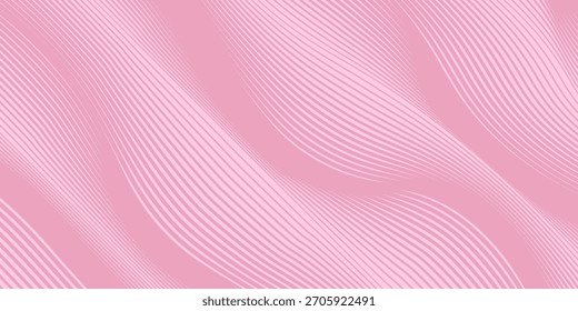 curvas de onda de linhas rosa com plano de fundo abstrato gradiente suave