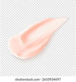 Pink lip balm stroke smear. Skincare texture lip mask beauty product smudge realistic vector illustration