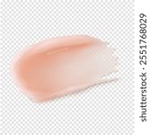 Pink lip balm stroke swatch. Skincare texture lip mask beauty product smear realistic vector illustration