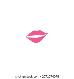 Pink lips cartoon vector illustration