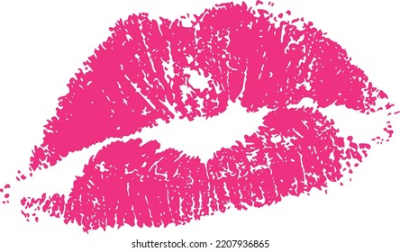 Pink Lips Clipart - Vector Illustration