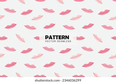 Pink lips cute simple shape seamless repeat pattern