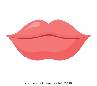 pink lips design over white