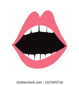 Pink lips female power vector