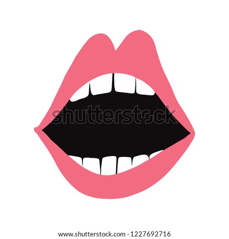 Pink lips female power vector