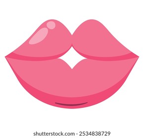 pink lips girl power isolated