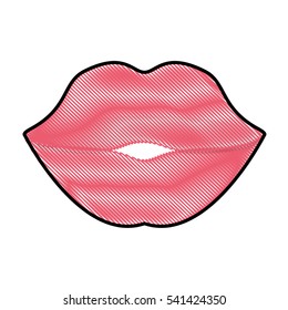 pink lips icon image vector illustration design 