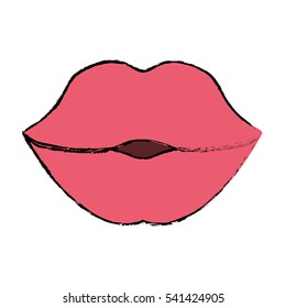 pink lips icon image vector illustration design 