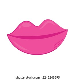 pink lips icon on white background