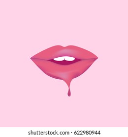 pink lips with lipstick