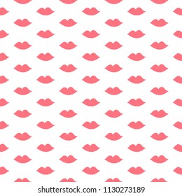 Pink lips seamless handdrawn pattern